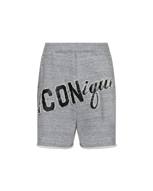 DSquared² Gray Shorts With Logo for men