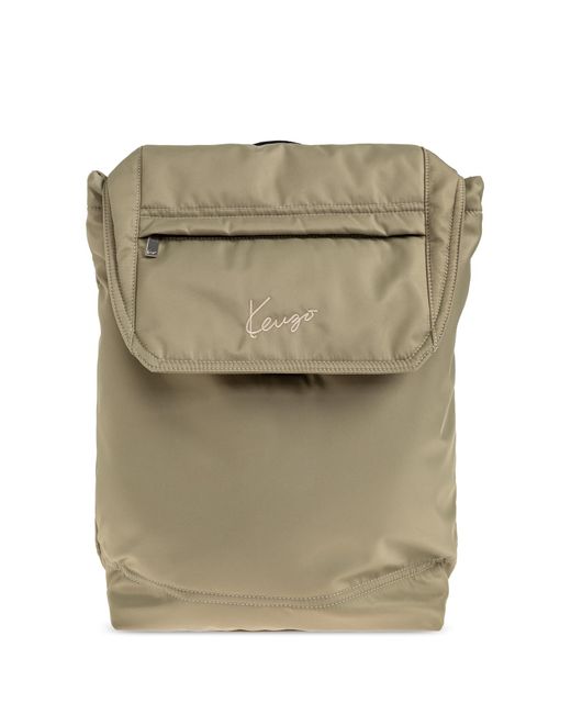 KENZO Natural Backpack With Embroidered Logo for men