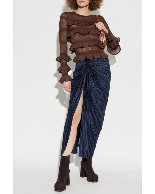 Zimmermann Blue Top With Ruffles