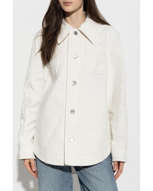 AMI Blue Denim Jacket With Pockets