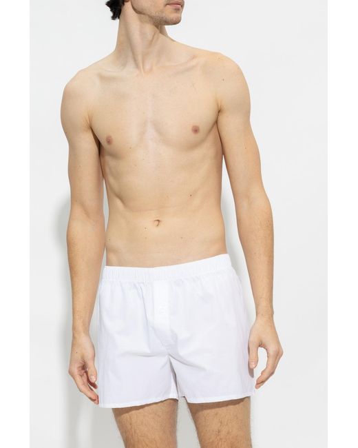 Hanro White Cotton Boxers for men