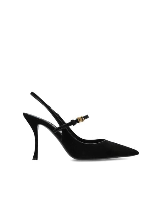 Dolce & Gabbana Black Suede High-Heeled Shoes