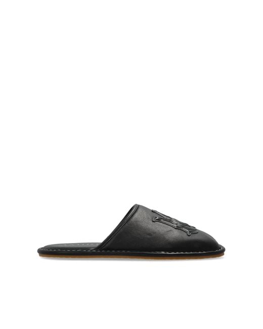Amiri Black Leather Slides for men
