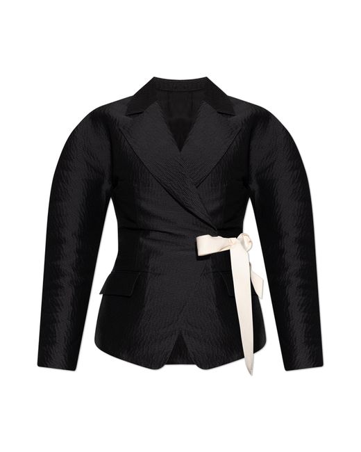Lanvin Black Blazer With Decorative Tie