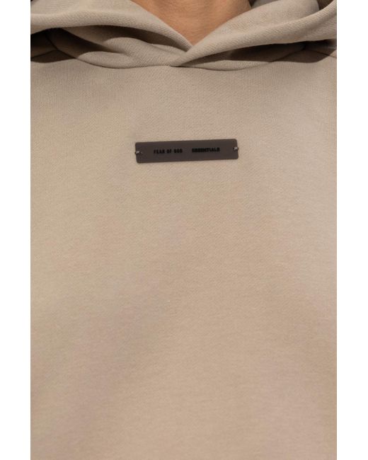 Fear Of God Natural Cropped Sweatshirt With Logo