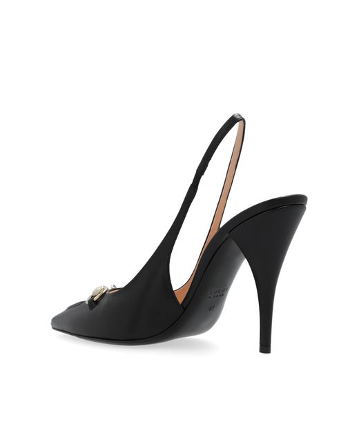 Gucci Black Leather High-heeled Shoes,