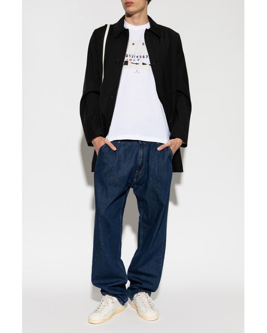 Paul Smith Black Wool Coat With Lining for men