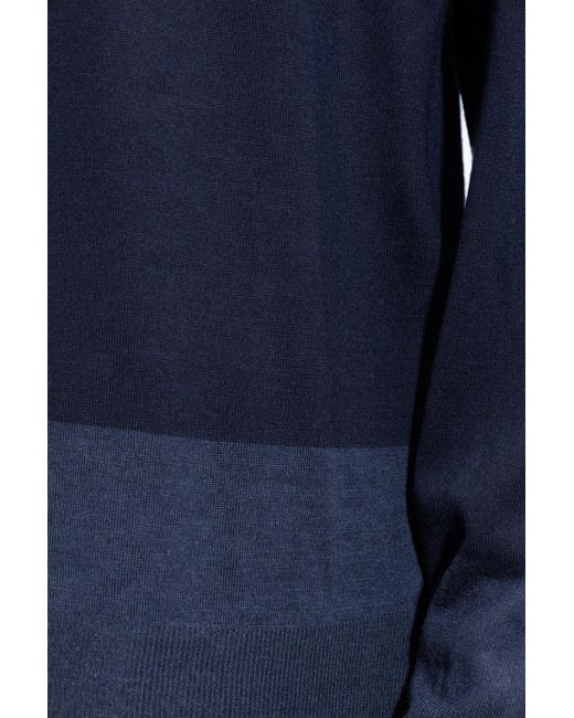 Giorgio Armani Blue Sweater With Round Neck for men