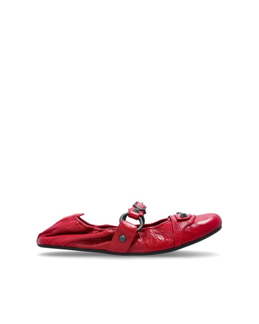 Balenciaga Red Ballet Flats "City"