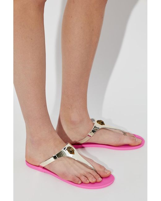 Kurt Geiger Pink Rubber Flip-Flops "Maddison"