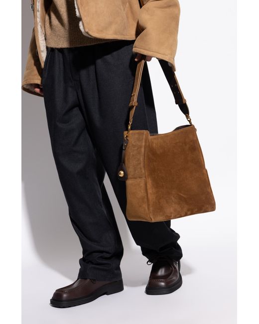 AMI Brown Suede Shopper Bag