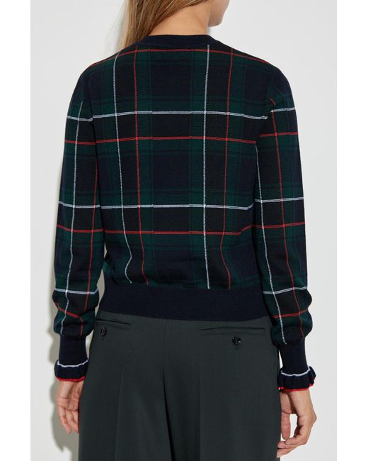 Alexander McQueen Blue Checked Cardigan