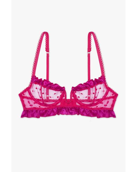 Le Petit Trou 'framboise' Bra With Frills in Pink | Lyst