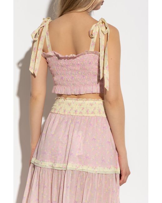 LoveShackFancy Pink Top 'Corbin'
