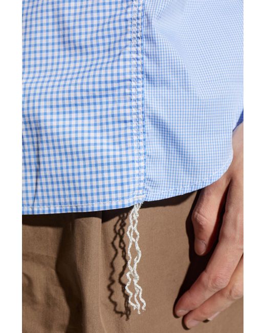 Comme des Garçons Blue Shirt With A Checked Pattern for men