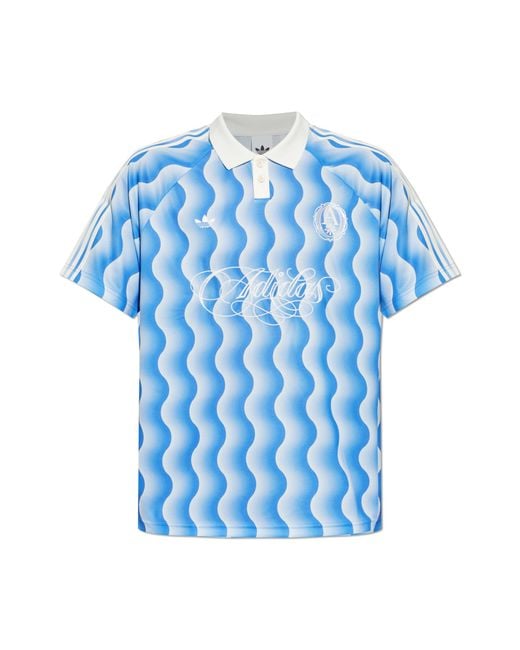 Adidas Originals Blue Polo With Logo for men