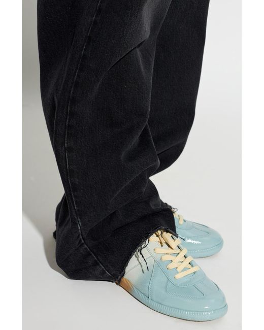 Maison Margiela Blue Leather Sports Shoes