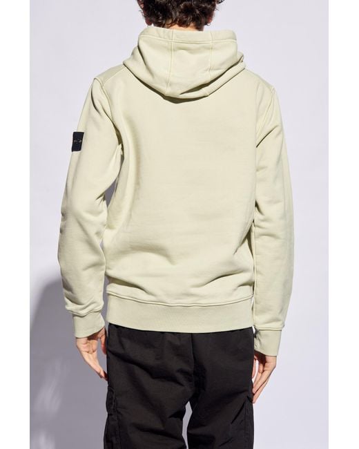 Stone Island Natural Hoodie With Logo, for men