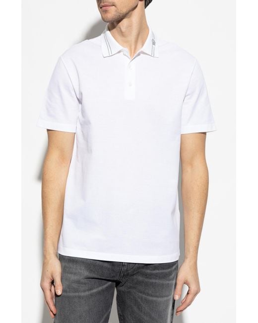 Versace White Polo With Logo for men