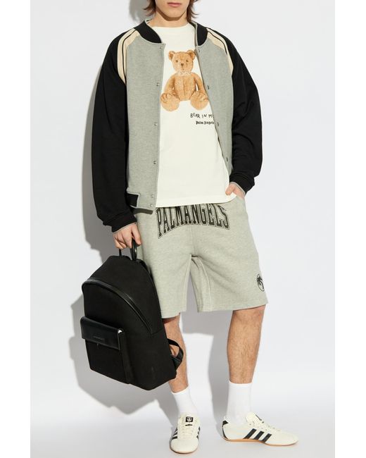 Palm Angels White T-Shirt With Print for men