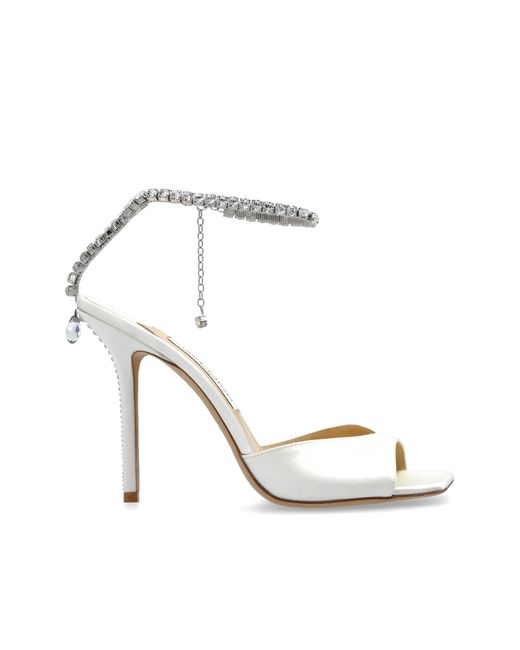 Jimmy Choo White Heeled Sandals Saeda