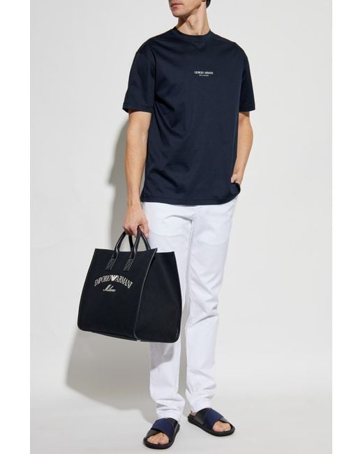 Giorgio Armani White Trousers With Slightly Tapered Legs for men
