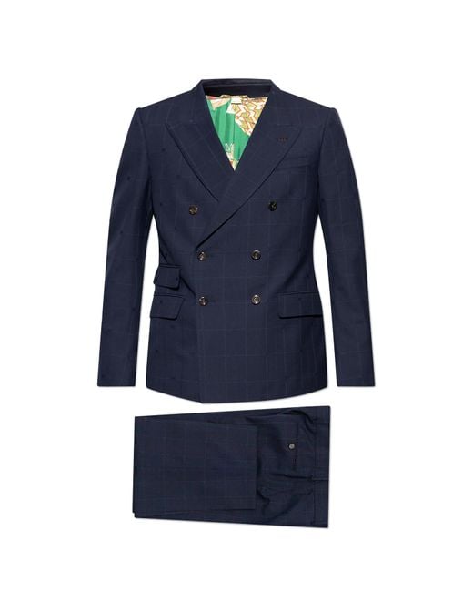 Gucci Blue Wool Suit for men
