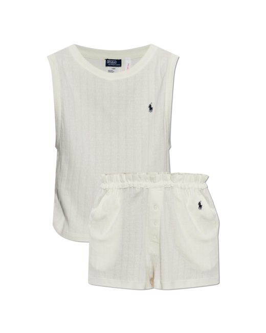Polo Ralph Lauren White Two-Piece Pyjamas With Logo