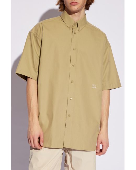 Burberry Green Embroidered Shirt, for men