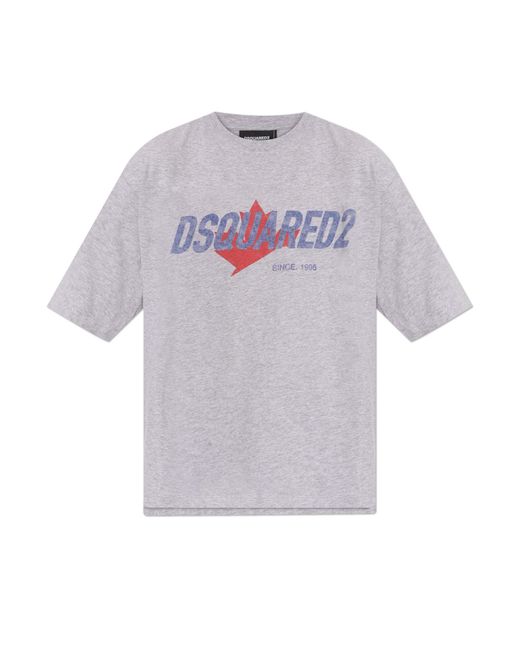 DSquared² Gray T-Shirt With Logo for men