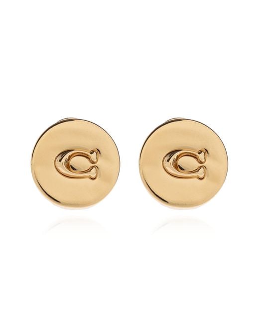 COACH Natural Brass Earrings