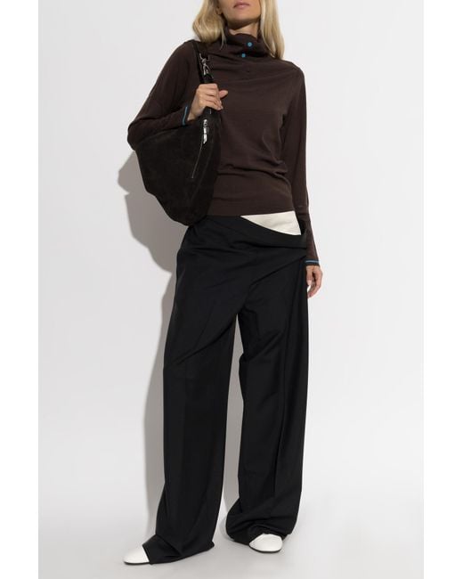 Paul Smith Black Fitted Wool Turtleneck