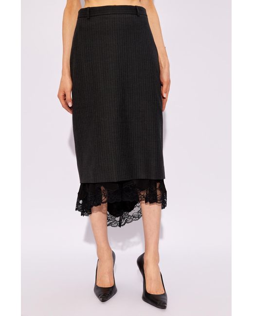 Balenciaga Black Woolen Skirt
