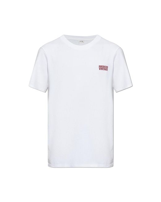 American Vintage White T-Shirt With Logo for men