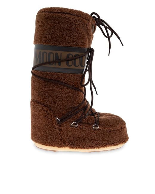 Moon Boot Brown Snow Boots 'Icon Fleece'