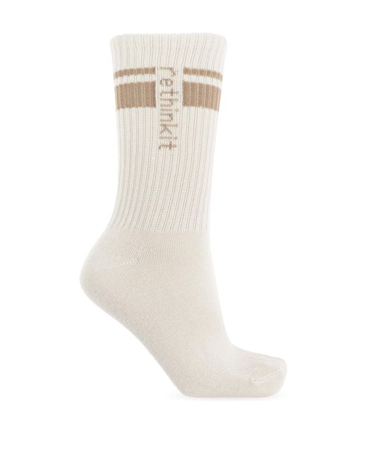 Rethinkit Studios White Two-Pack Of Socks With Logo