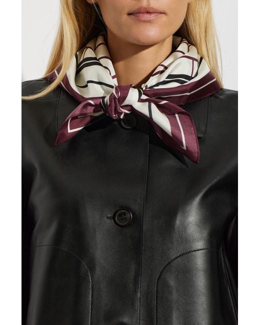 Anine Bing Black Silk Scarf "York"