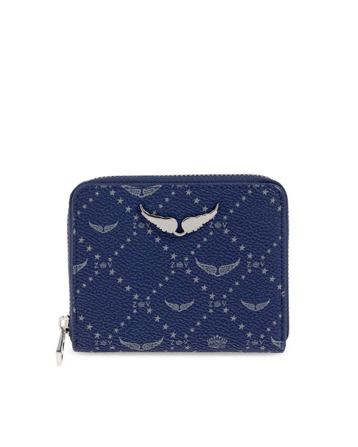 Zadig & Voltaire Blue Wallet With Logo
