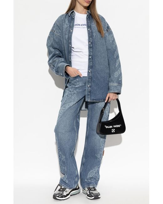 Off-White c/o Virgil Abloh Blue T-Shirt With Print