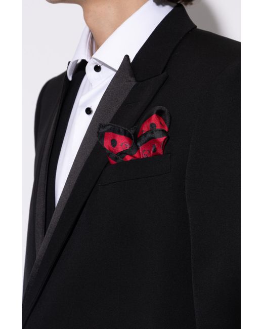 Moschino Red Silk Pocket Square for men