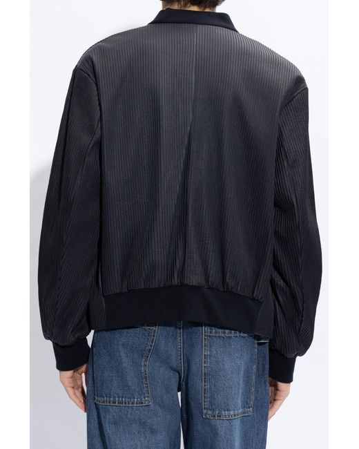 Giorgio Armani Blue Leather Jacket for men