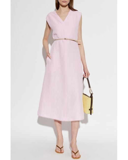 Fabiana Filippi Pink Dress With A Decoratively Finished Hem