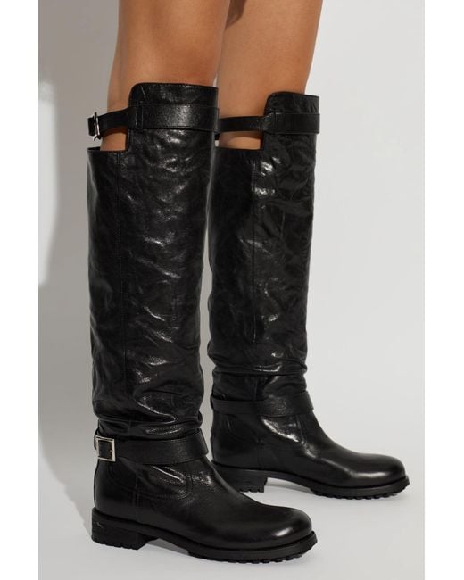 Jimmy Choo Black 'Biker Kb' Boots