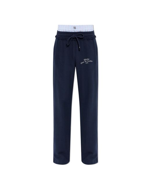 M I S B H V Blue Straight-Leg Trousers for men