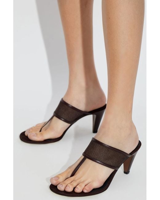 Neous Black Heeled Mules 'Vena'