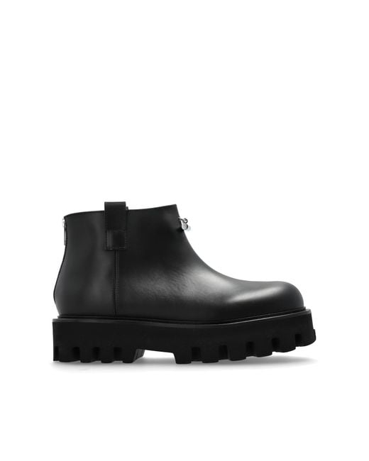 McQueen Blue Leather Platform Shoes for men