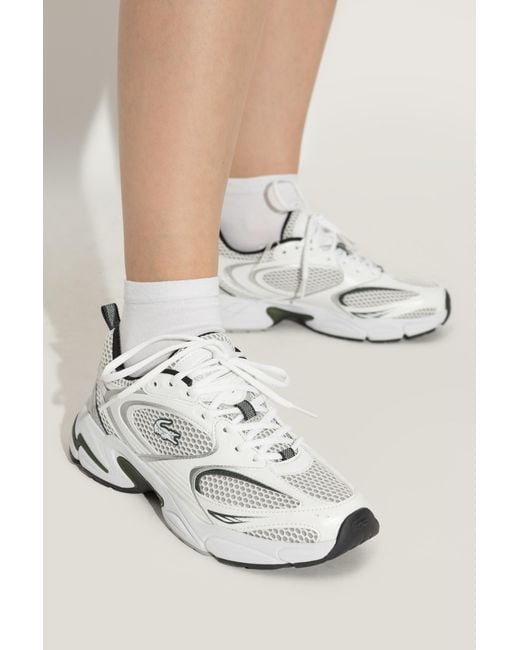 Lacoste White Sports Shoes With Logo