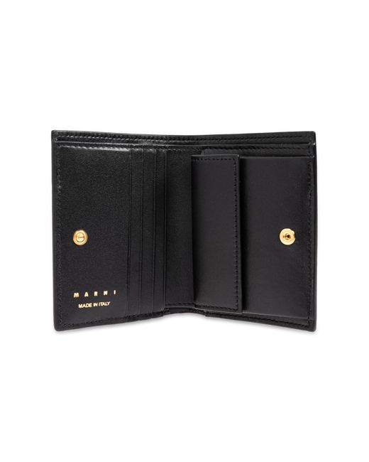 Marni Black Leather Wallet