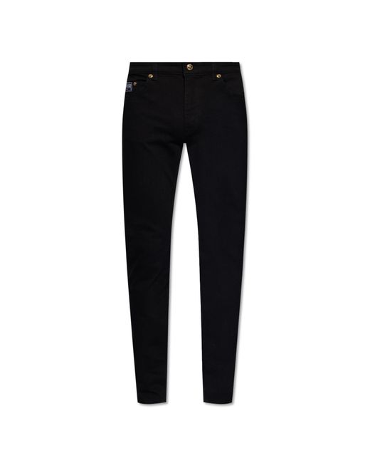 Versace Black Jeans With Tapered Legs, for men