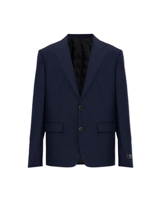 Balmain Blue Wool Blazer for men